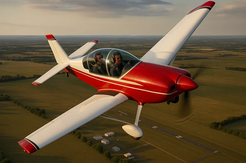 Single-engine aerobatic airplane performing a loop over an open practice area with a clear horizon and secured cockpit visible