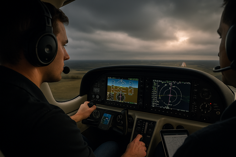 IFR pilot monitoring glass cockpit automation and flight instruments during instrument training