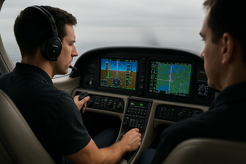 IFR pilot monitoring glass cockpit automation and flight instruments during instrument training