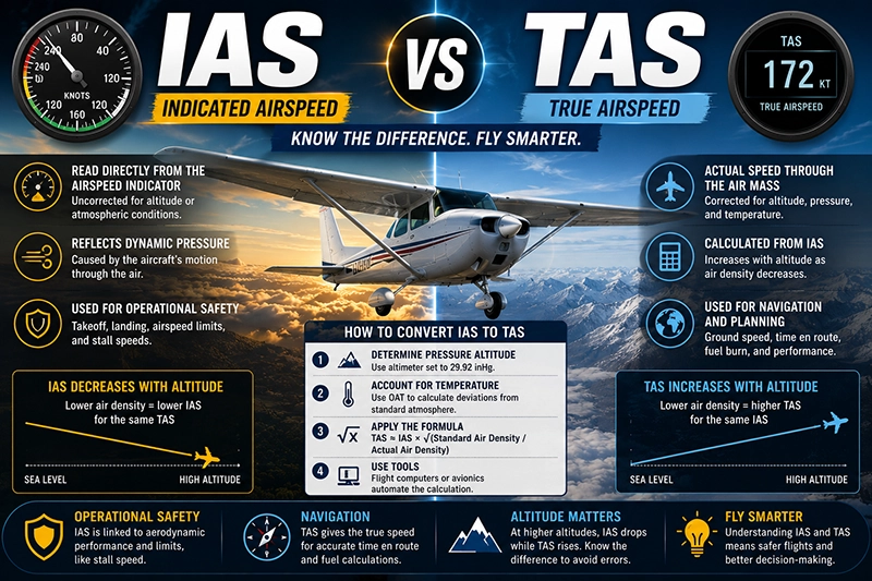 Indicated Airspeed vs True Airspeed Explained Differences and Uses