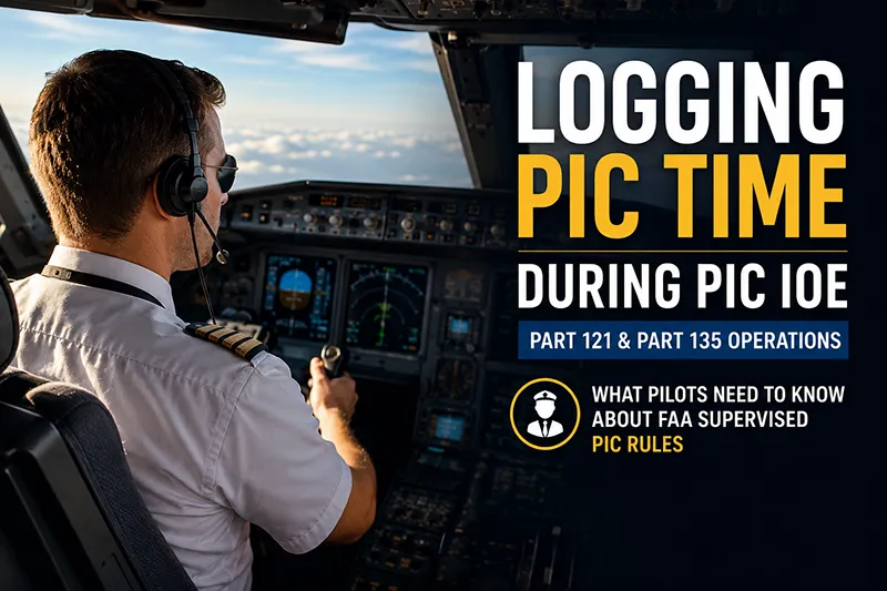 Airline captain upgrade pilot during PIC IOE operating a Part 121 aircraft flight deck under supervision