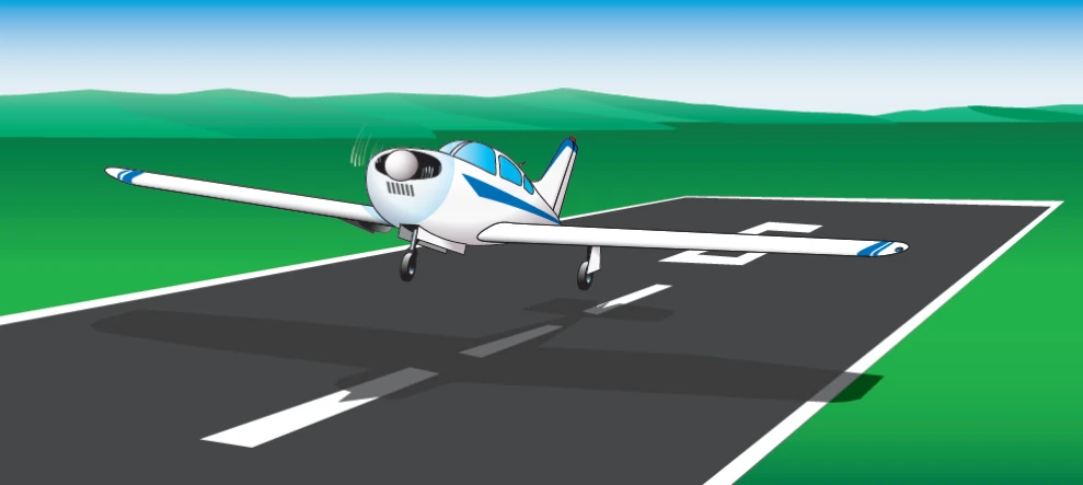 Landing with one main gear retracted.