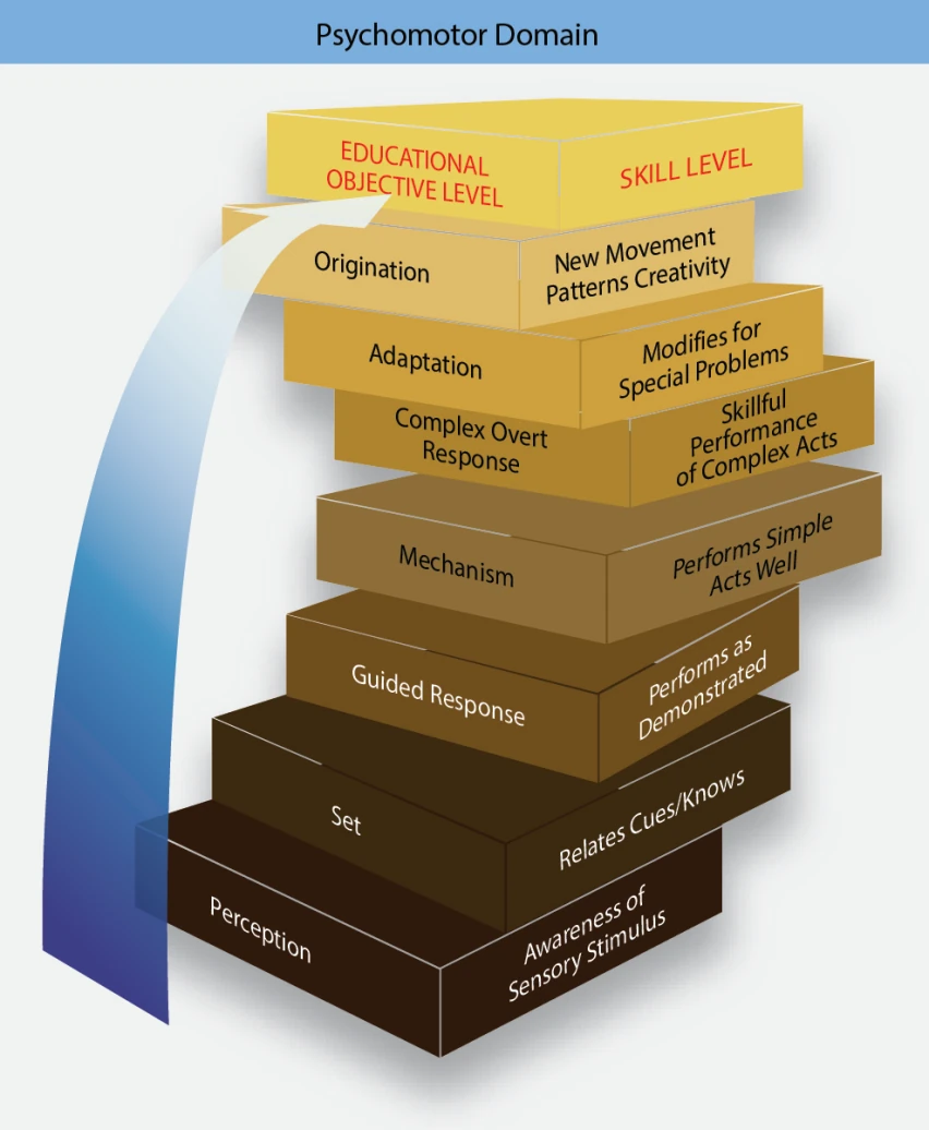 Figure 3-12. The psychomotor domain (physical skills) consists of seven educational objective levels.