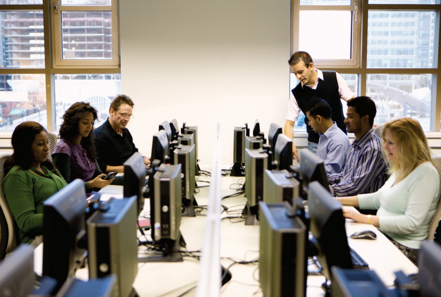 Figure 5-18. In a computer-assisted learning environment, the instructor still ensures that learning objectives are being achieved.