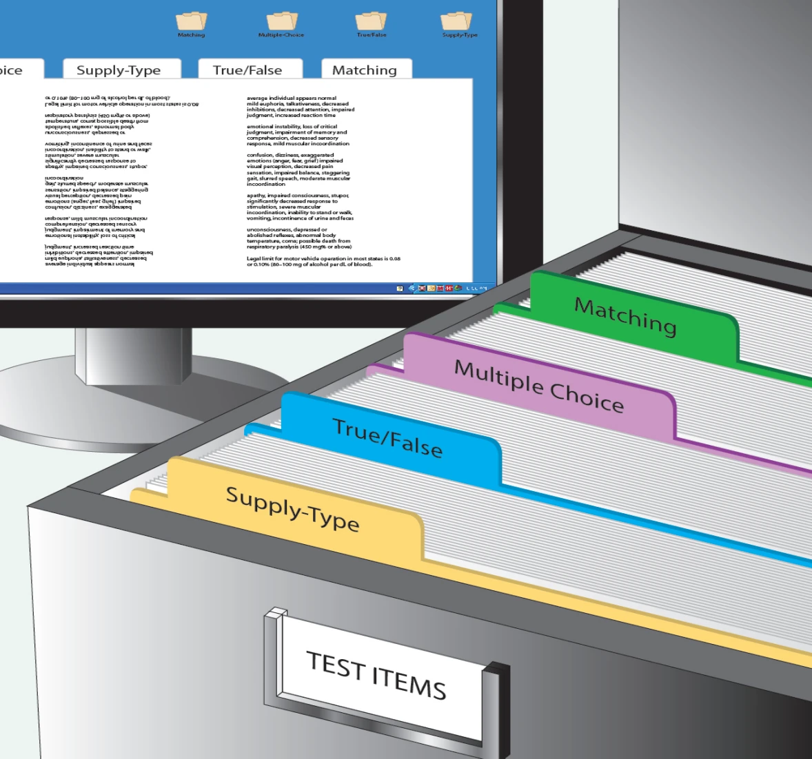 Figure B-1. A bank of test items makes it easier to construct new tests.