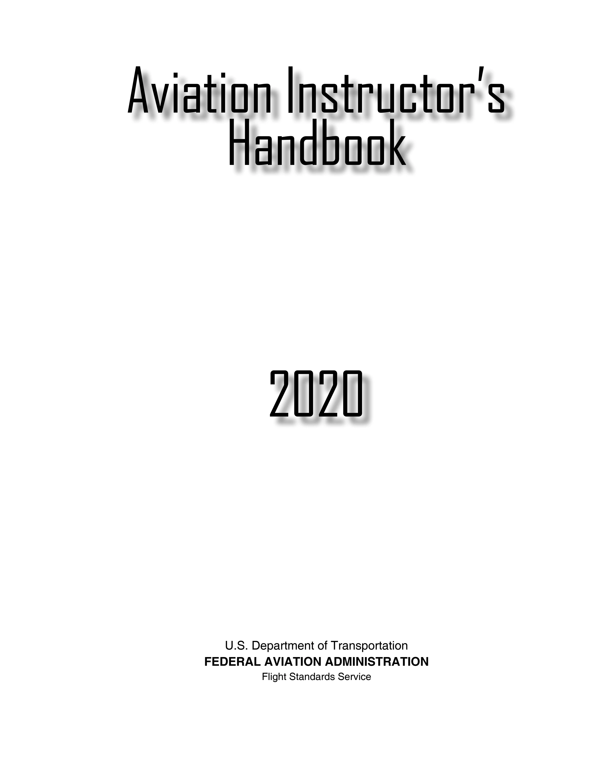 Title page of the Aviation Instructor's Handbook, FAA-H-8083-9B (2020).