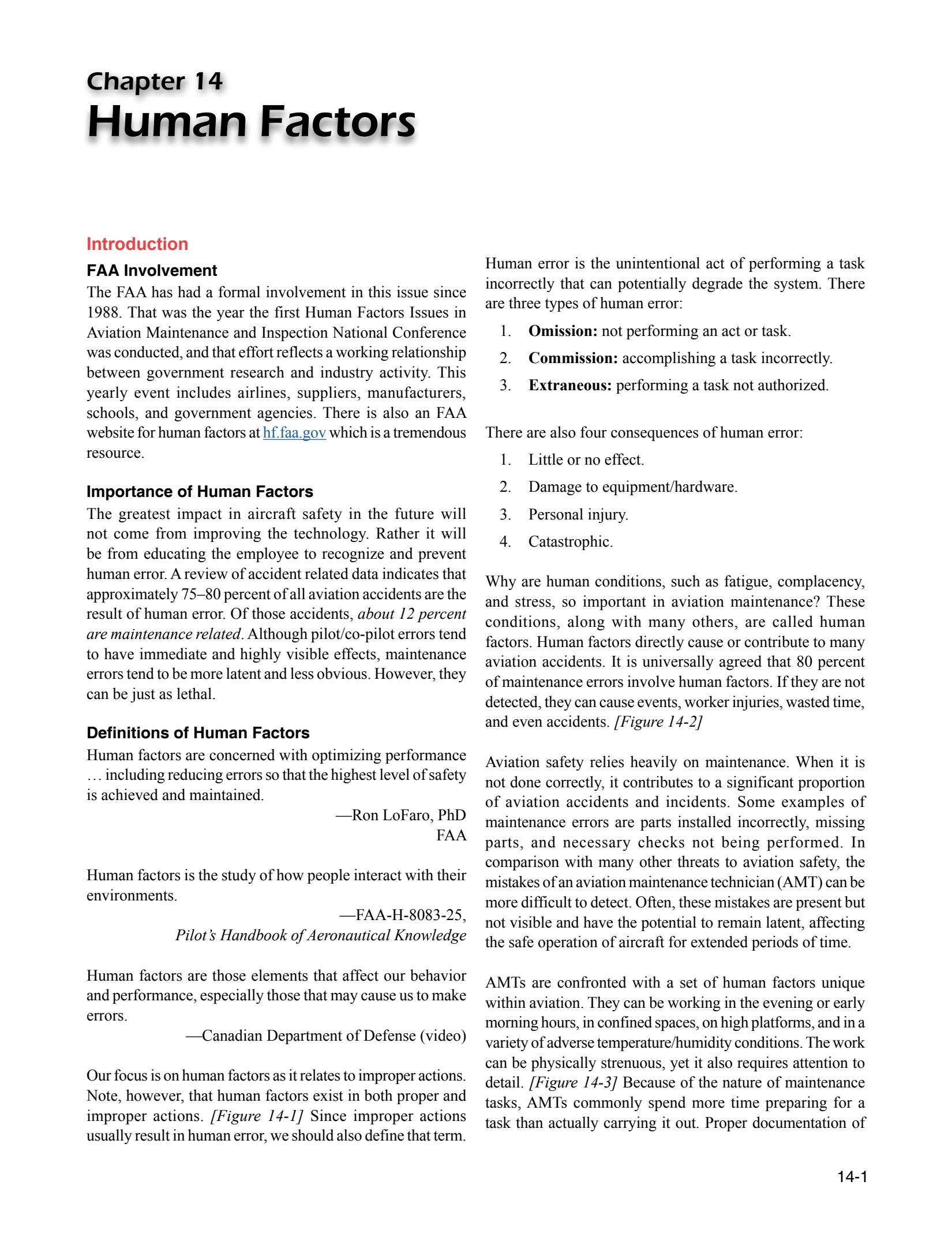Chapter 14 opener: Human Factors.