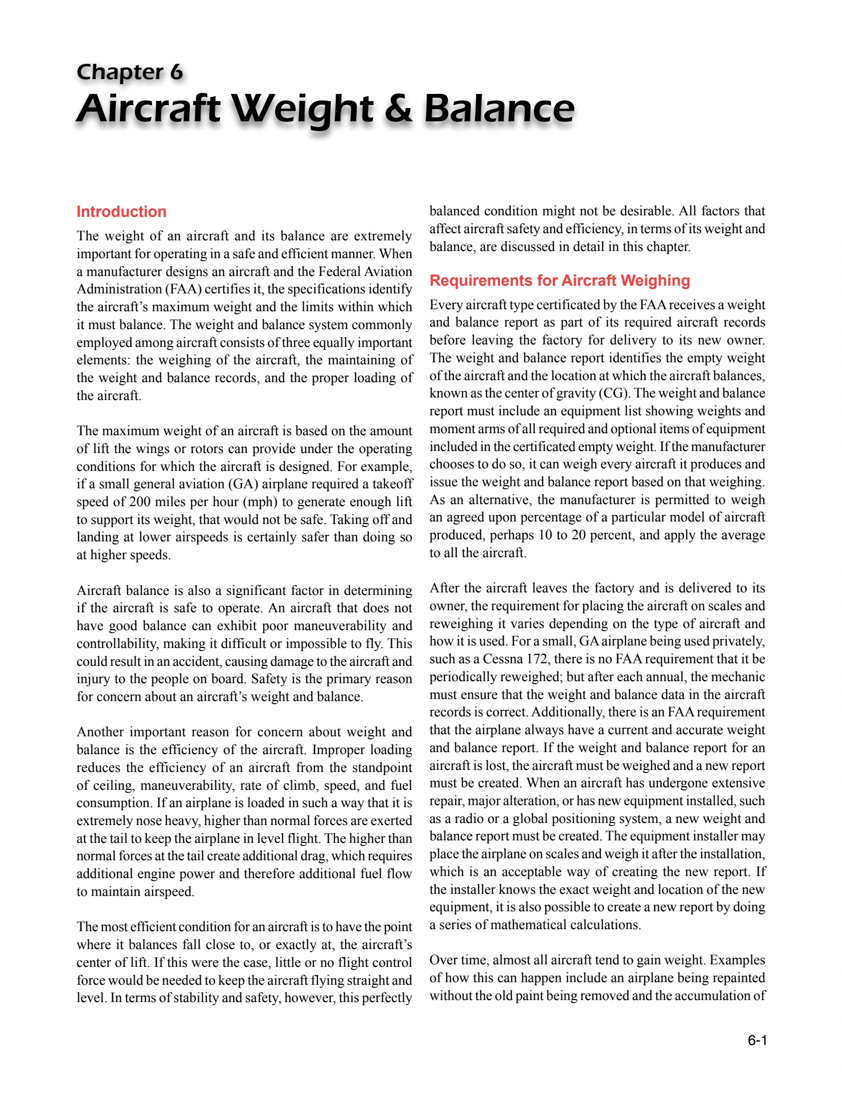 Chapter 6 opener: Aircraft Weight & Balance.