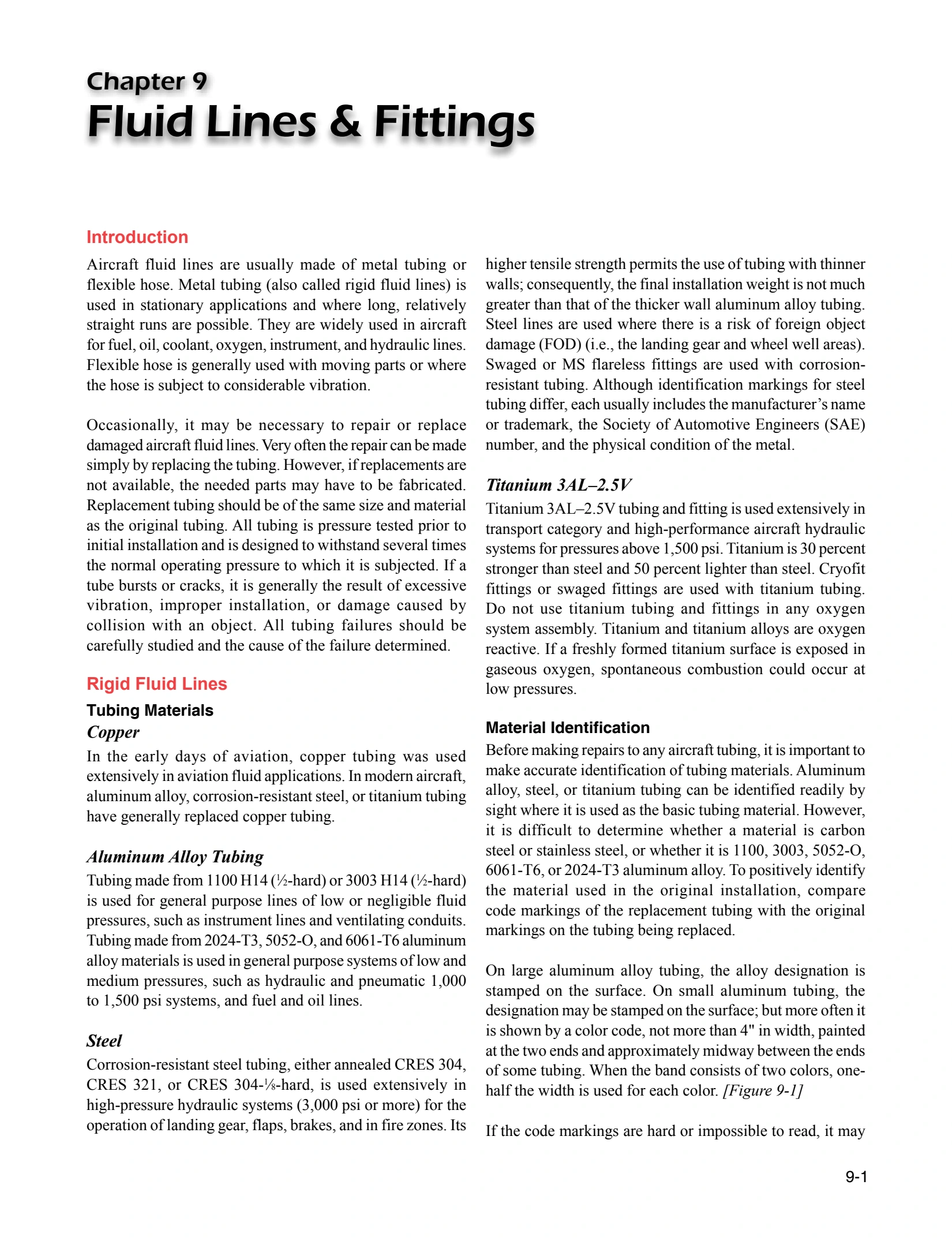 Chapter 9 opener: Fluid Lines & Fittings.