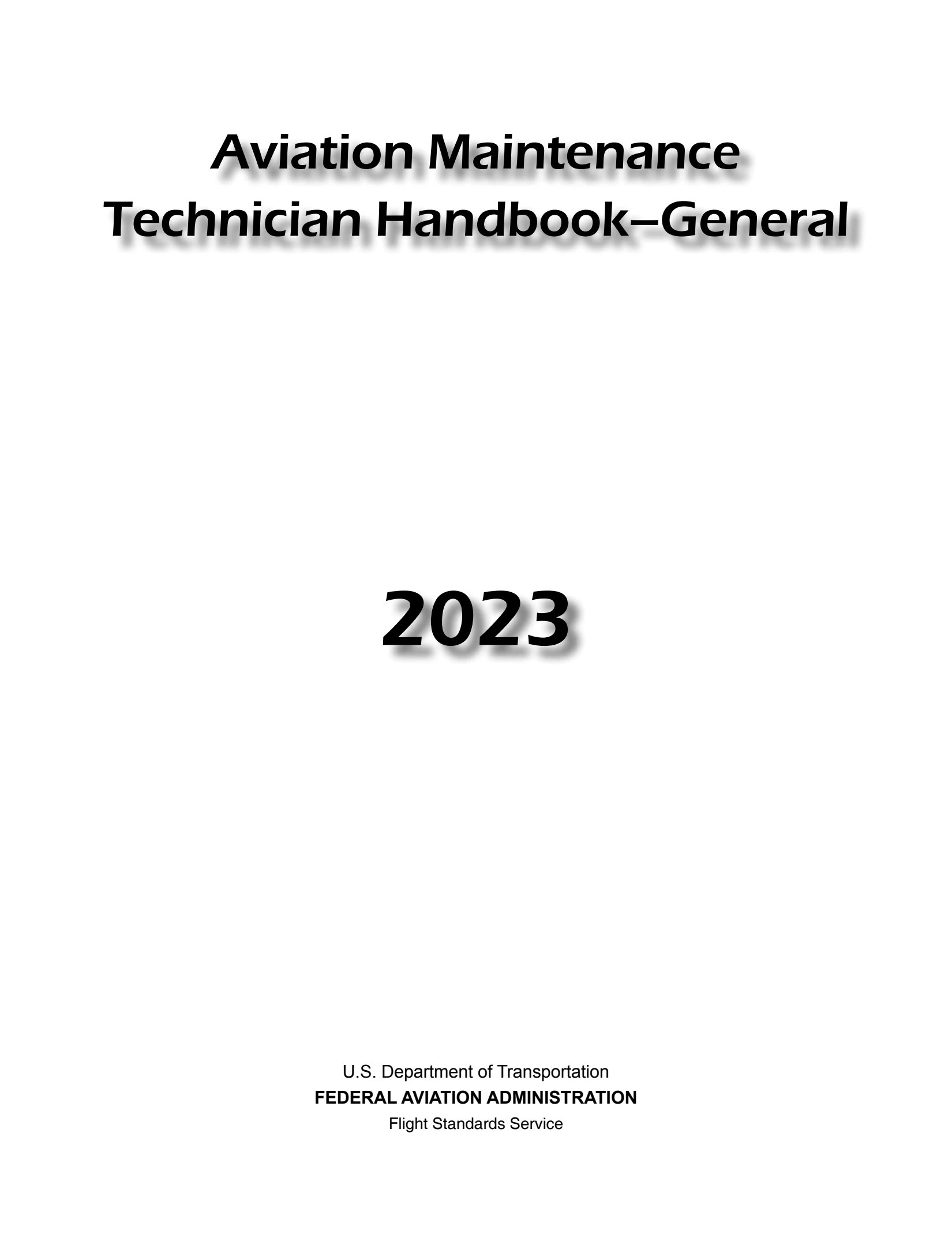Title page of the Aviation Maintenance Technician Handbook–General, 2023.