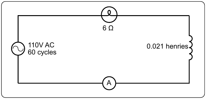 Figure 12-135. A circuit containing resistance and inductance.