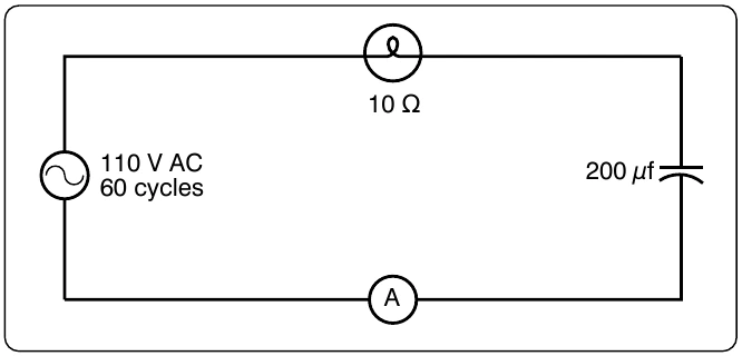 Figure 12-136. A circuit containing resistance and capacitance.