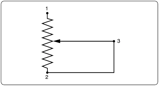 Figure 12-62. Potentiometer wired to function as rheostat.