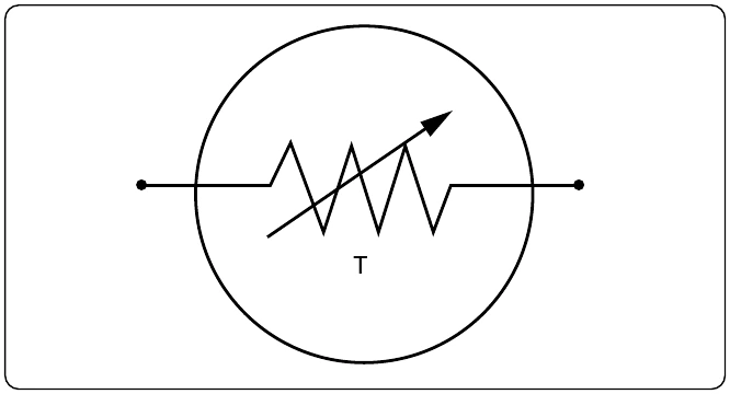 Figure 12-65. Schematic symbol for thermistor.