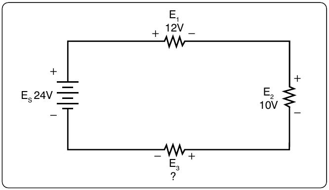 Figure 12-87. Determine the unknown voltage drop.