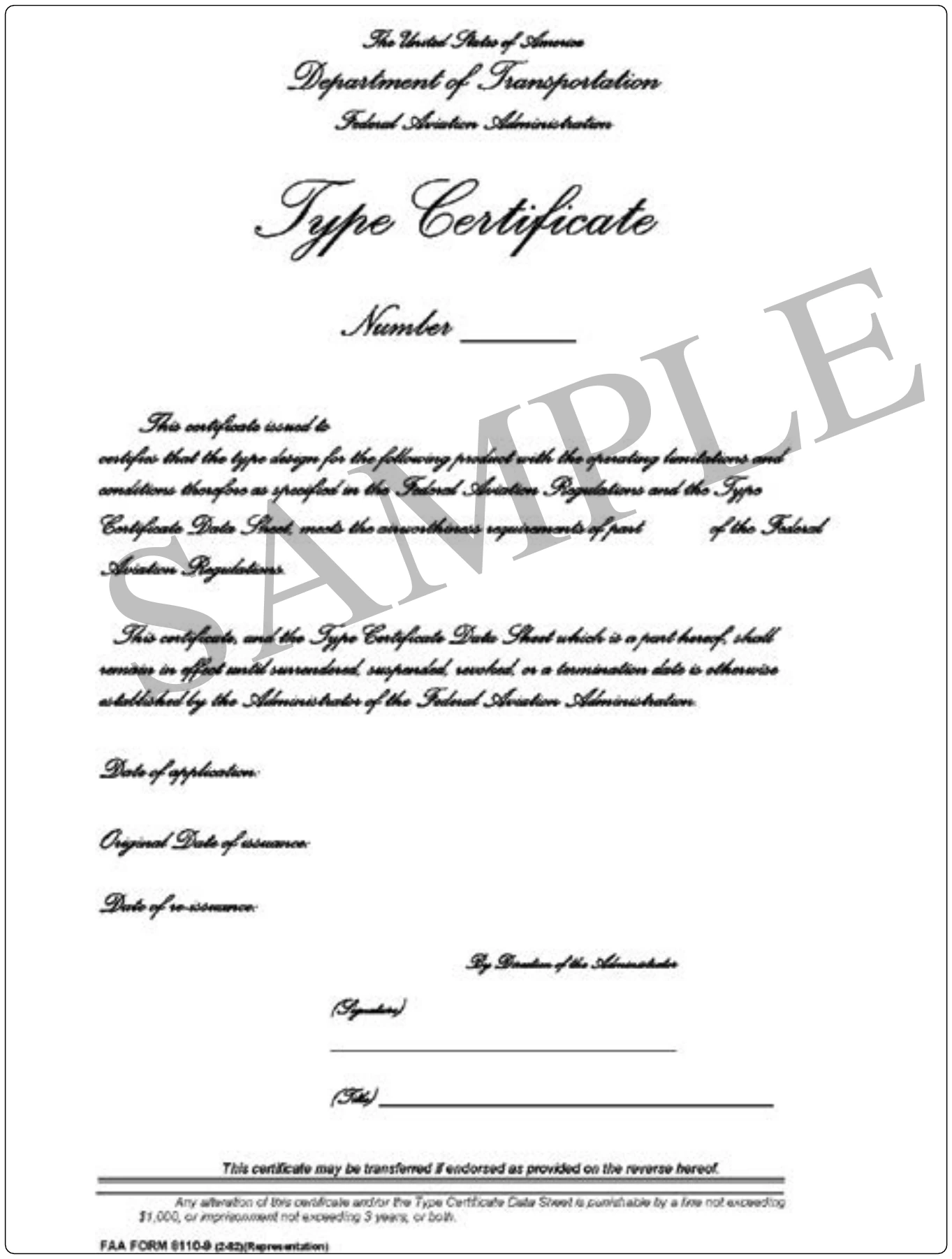 Figure 2-16. Type certificate.