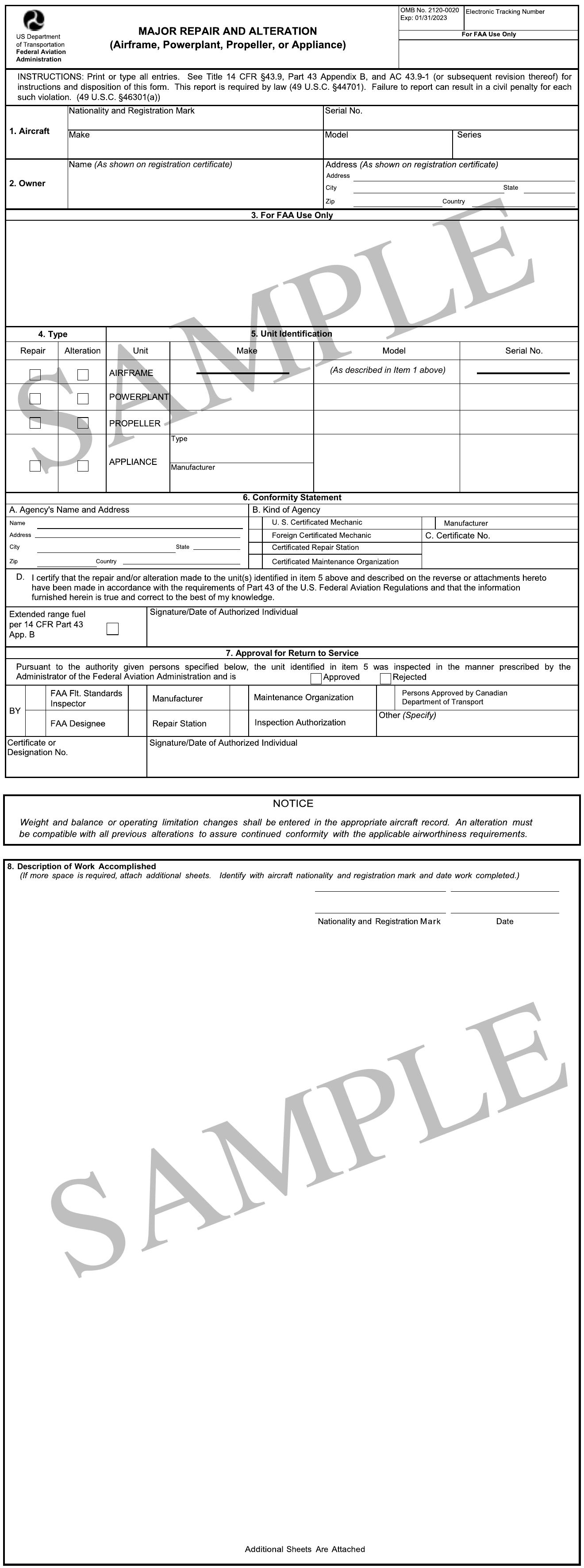 Figure 2-22. FAA Form 337, Major Repair and Alteration.