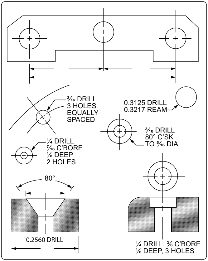 Figure 4-26. Dimensioning holes.