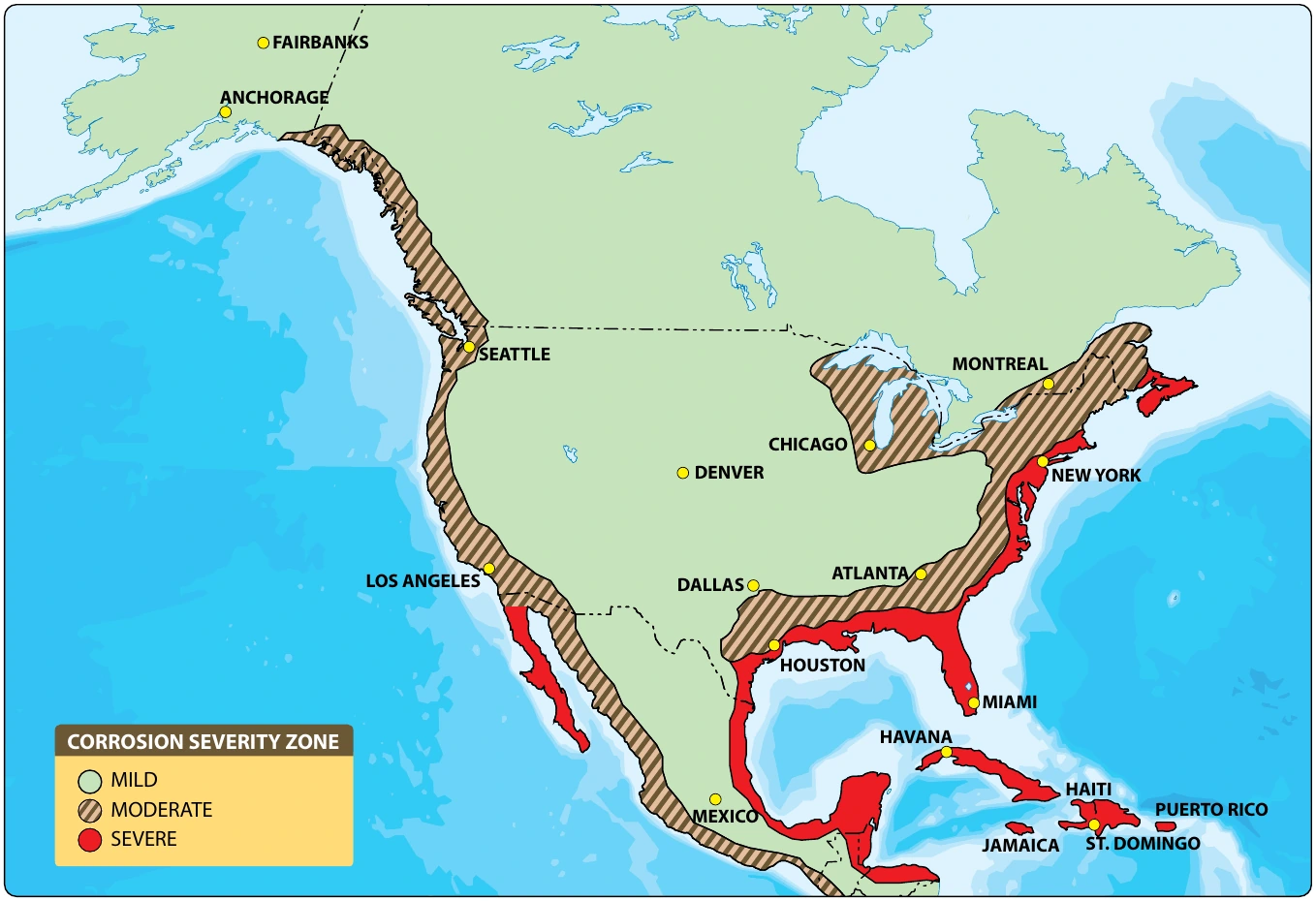 Figure 8-3. North America corrosion severity chart.