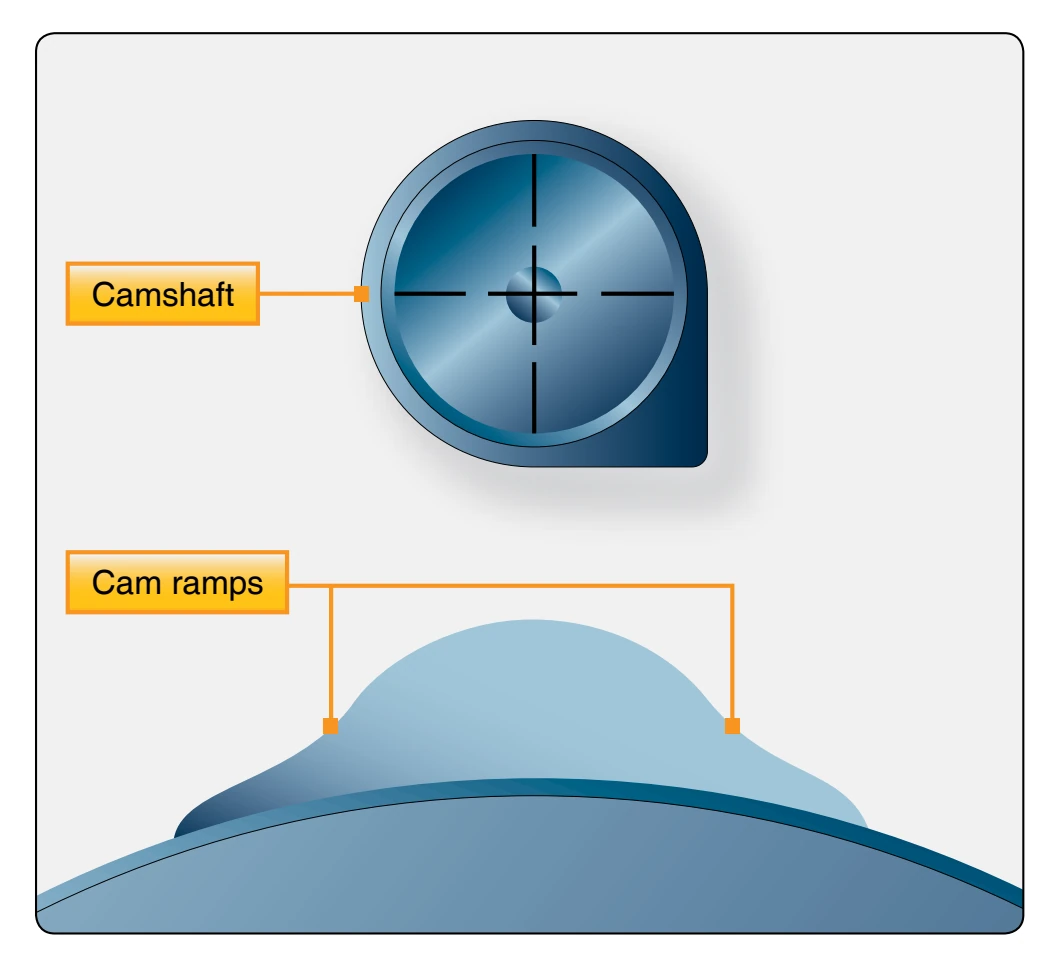 Typical cam lobes.