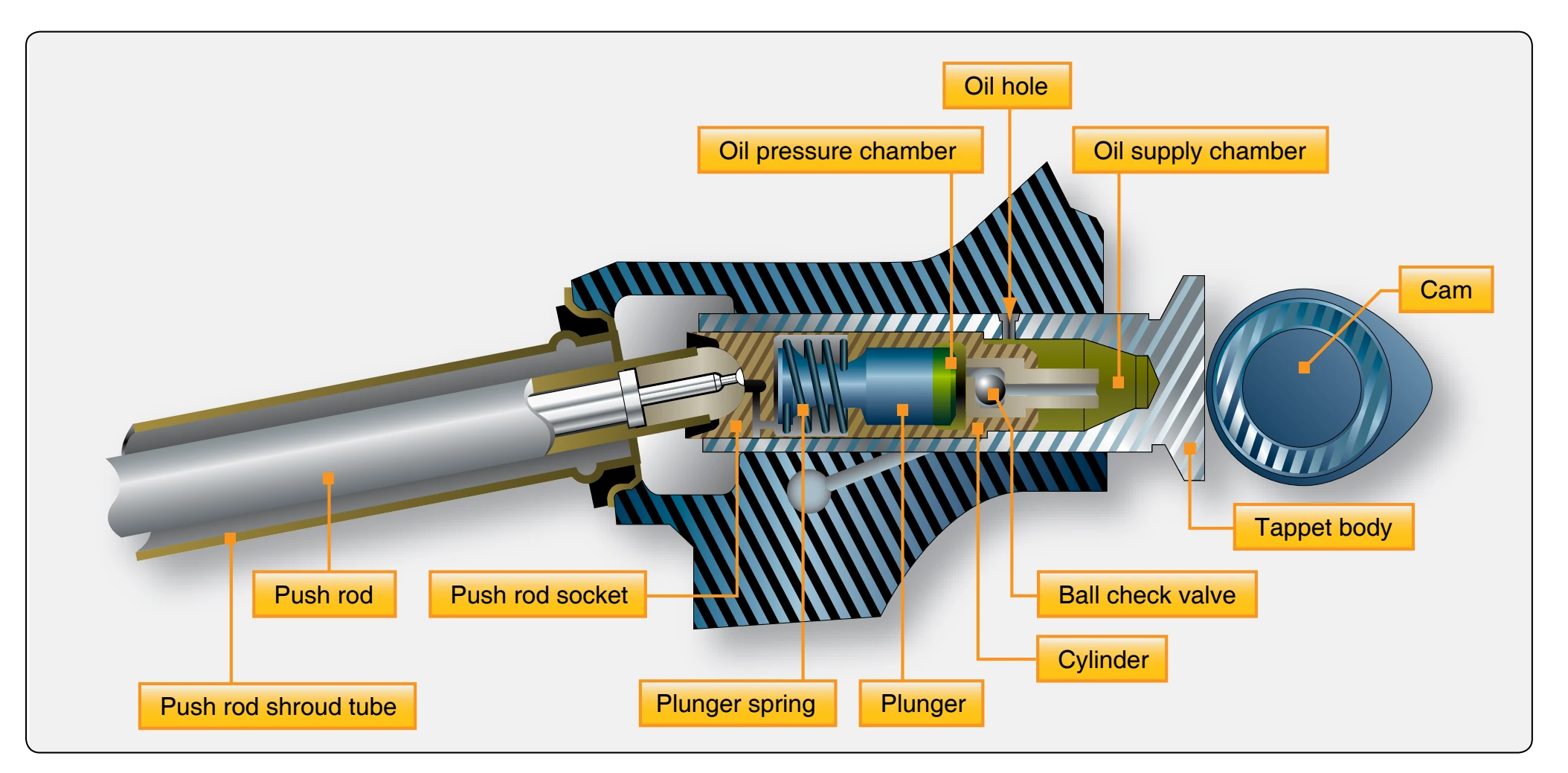 Hydraulic valve tappets.