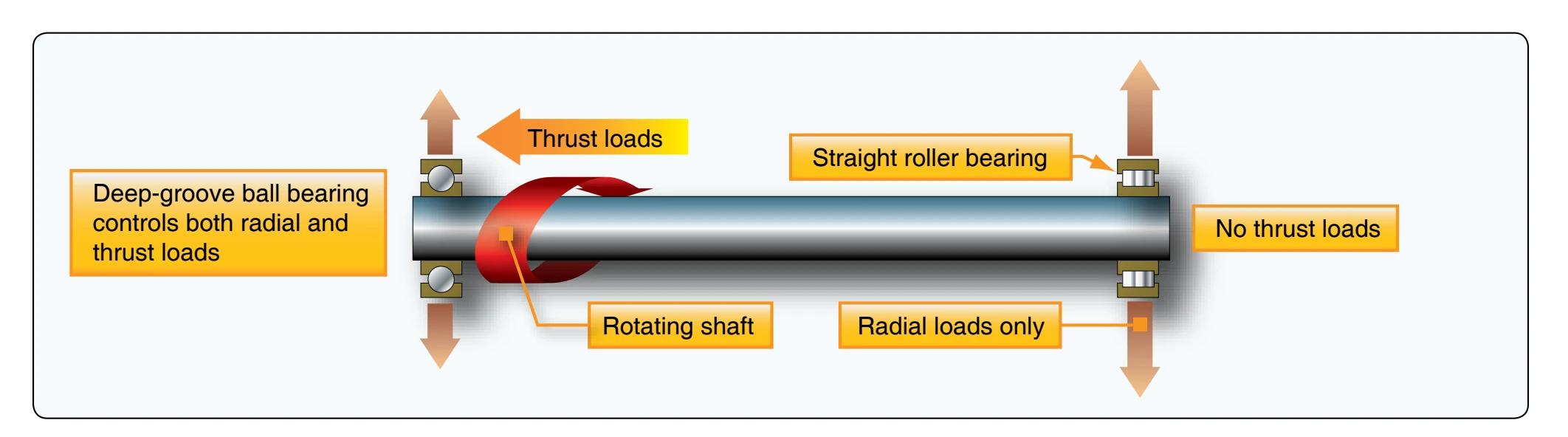 Radial and thrust loads.