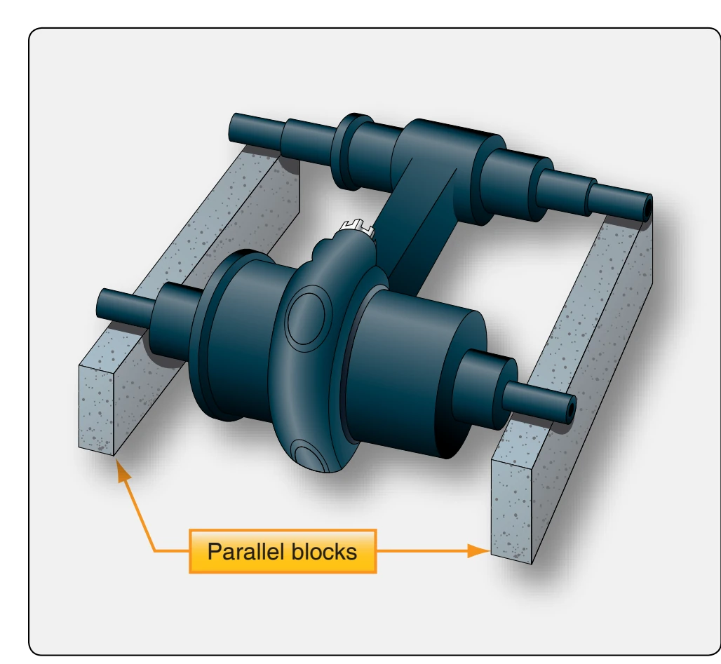 Checking connecting rod squareness.