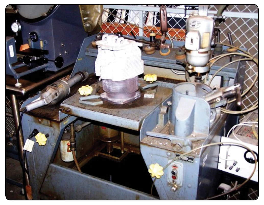 Valve seat grinding equipment.