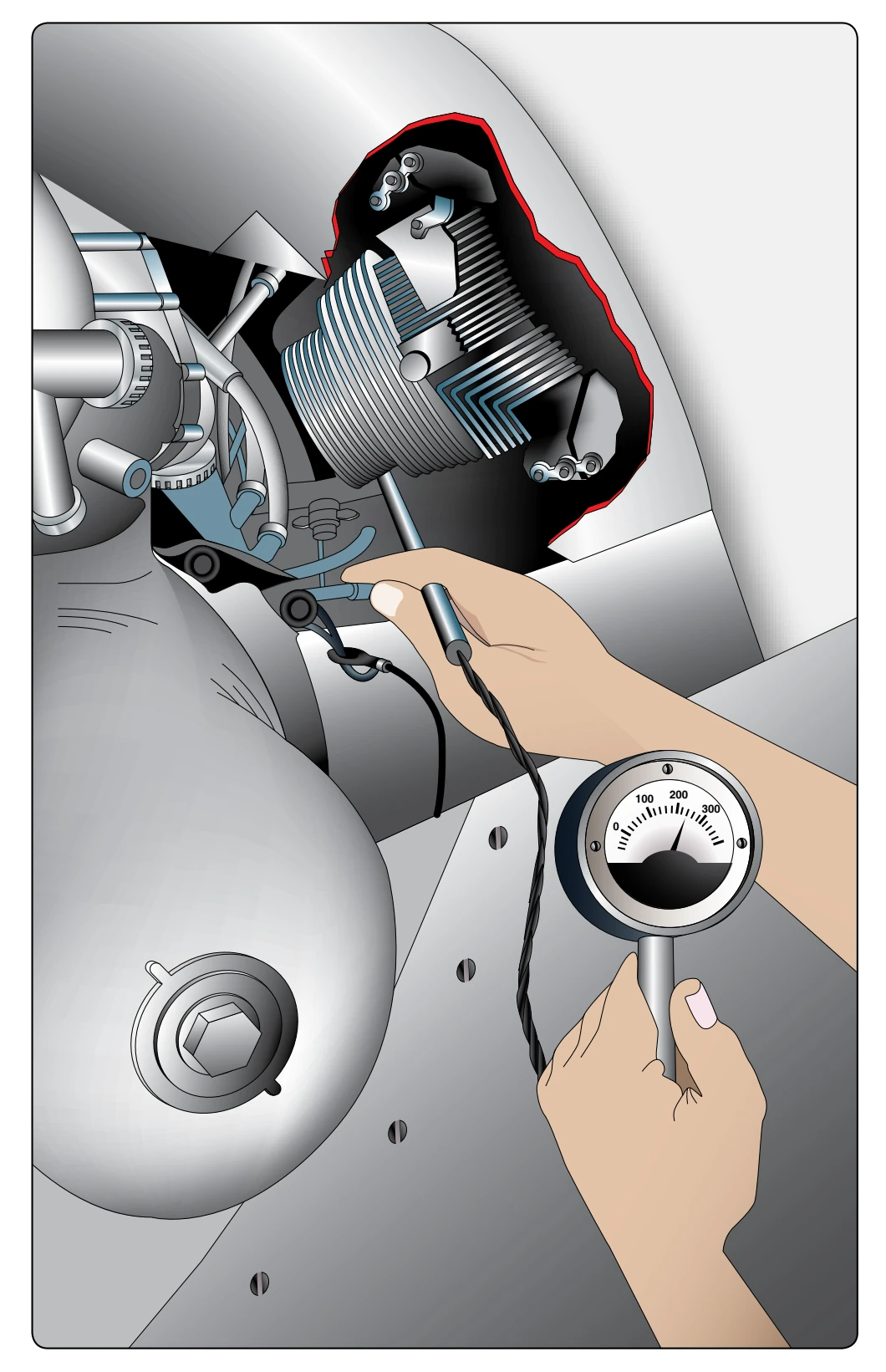 Cold cylinder indicator.