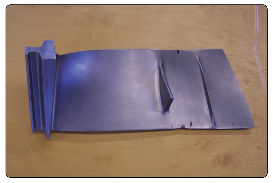 Fan blade damage.