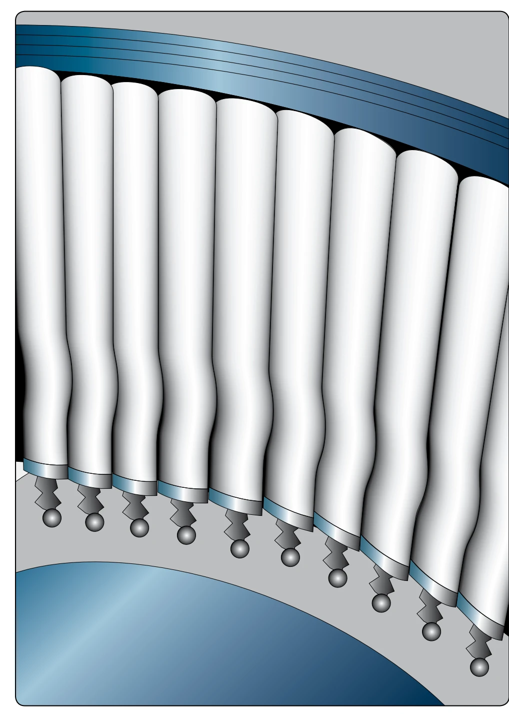 Turbine blade waviness.