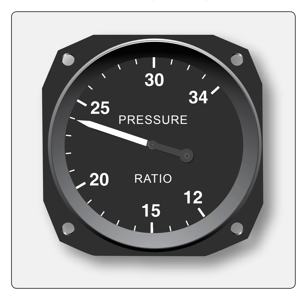 Engine pressure ratio indications.