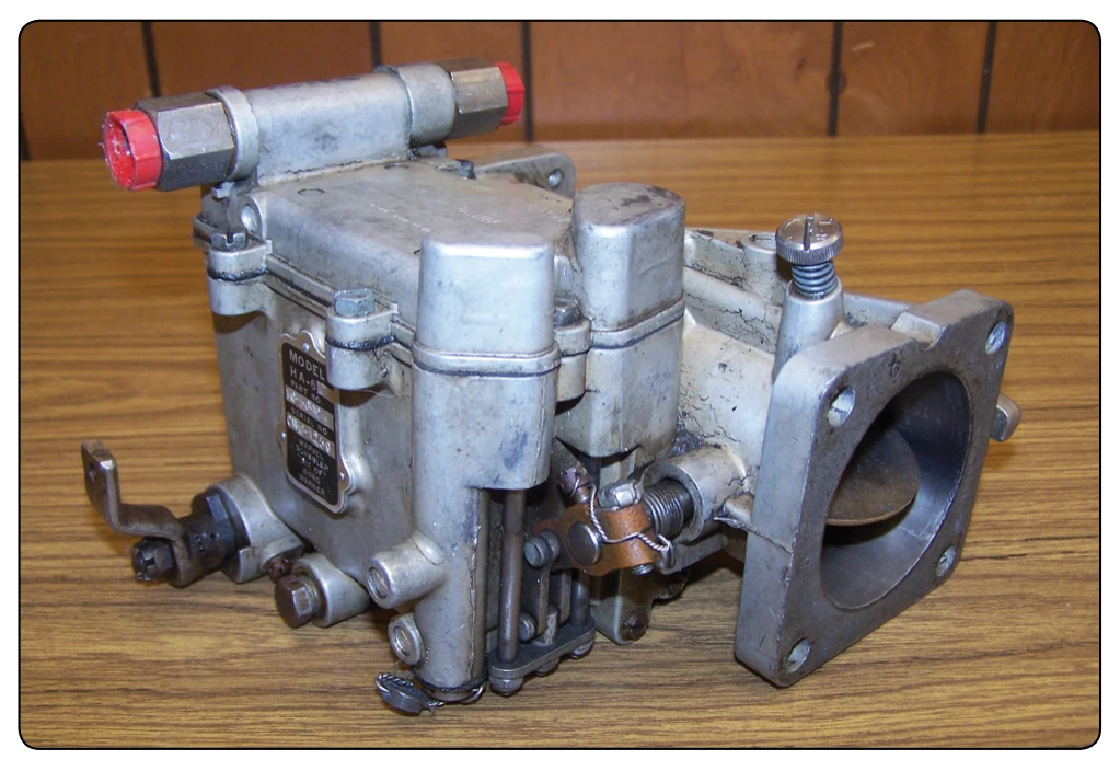 Side draft horizontal flow carburetor.