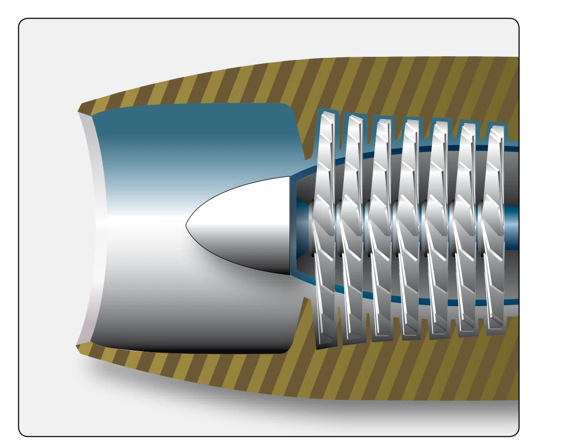 An inlet duct acts as a diffuser to decrease the airflow velocity and to increase the static pressure of air.
