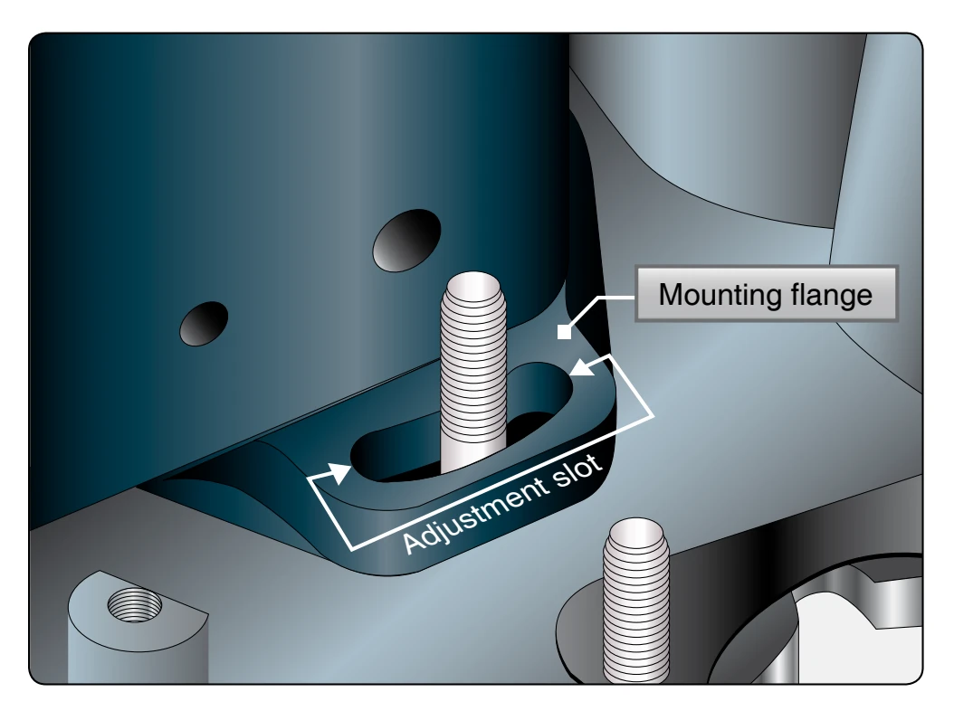 Magneto mounting flange.