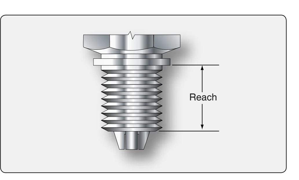 Spark plug reach.