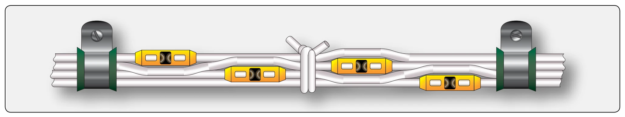 Staggered splices in wire bundle.