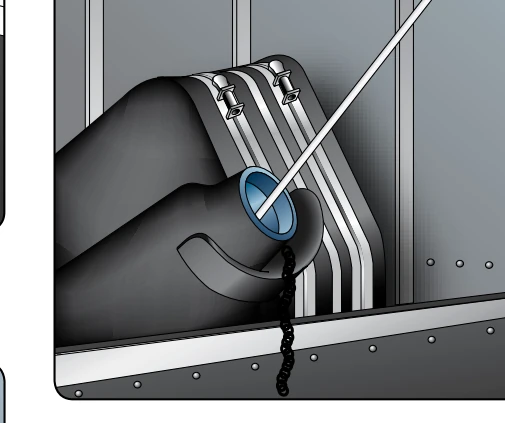 Checking oil level with dipstick.