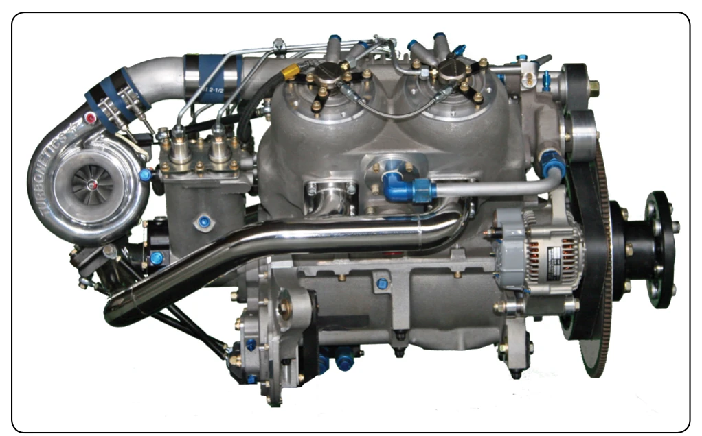 Diesel liquid-cooled aircraft engine.