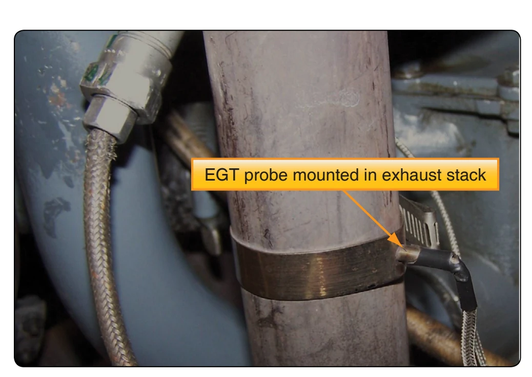 EGT probe in exhaust stack.