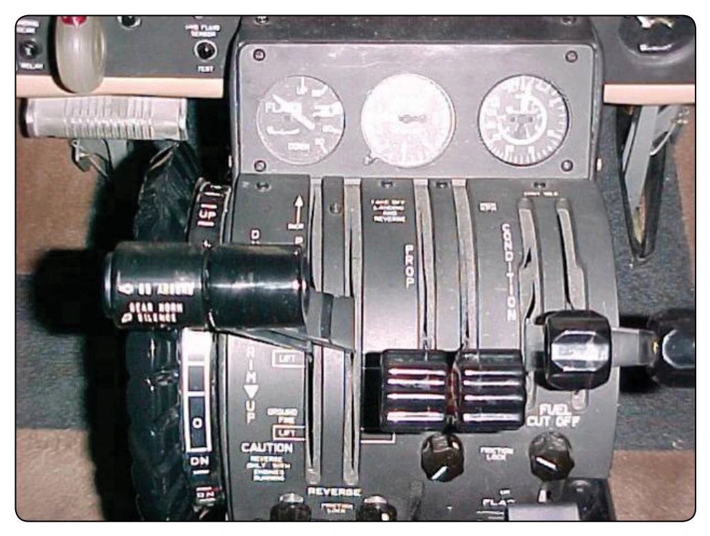 Turboprop propeller controls.