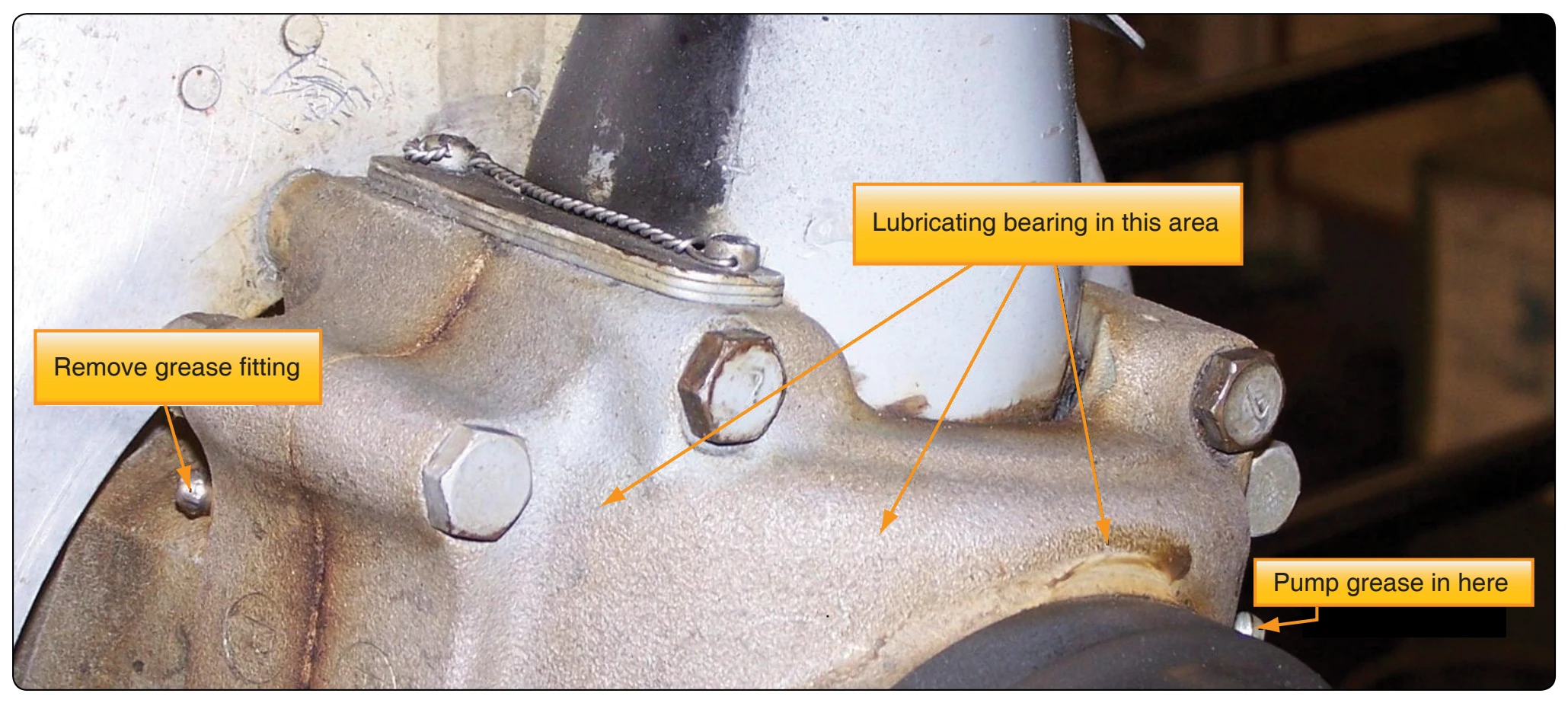 Lubricating propeller bearings.