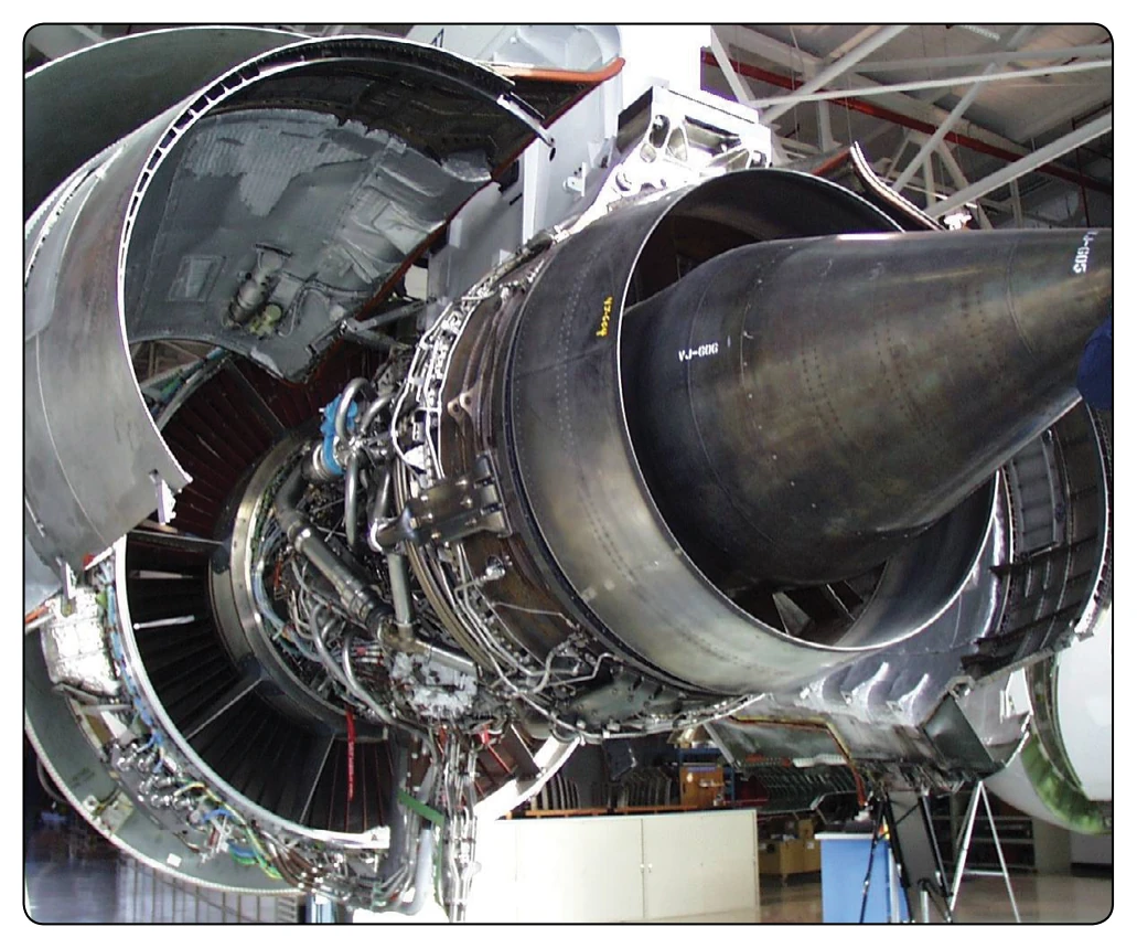 Open cowling view of a typical power package.
