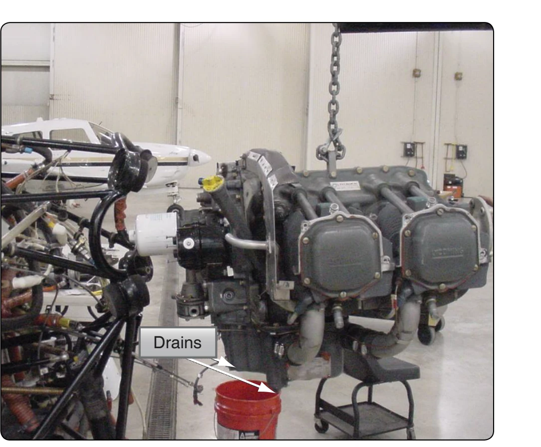 Oil system drain points.