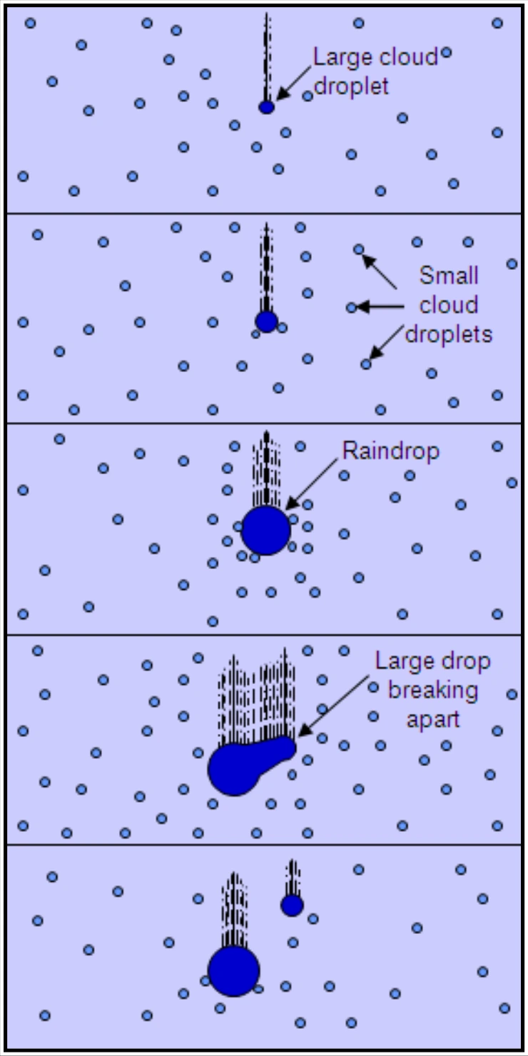 Figure 14-1. The Collision-Coalescence or Warm Rain Process