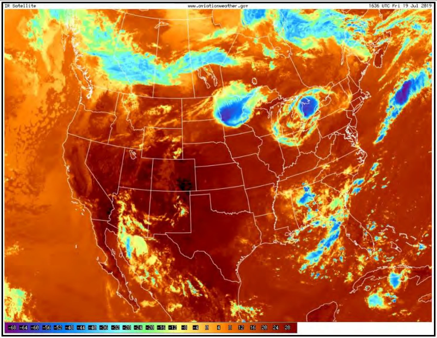 Figure 24-20. Infrared (Color) Satellite Image—U.S. Example