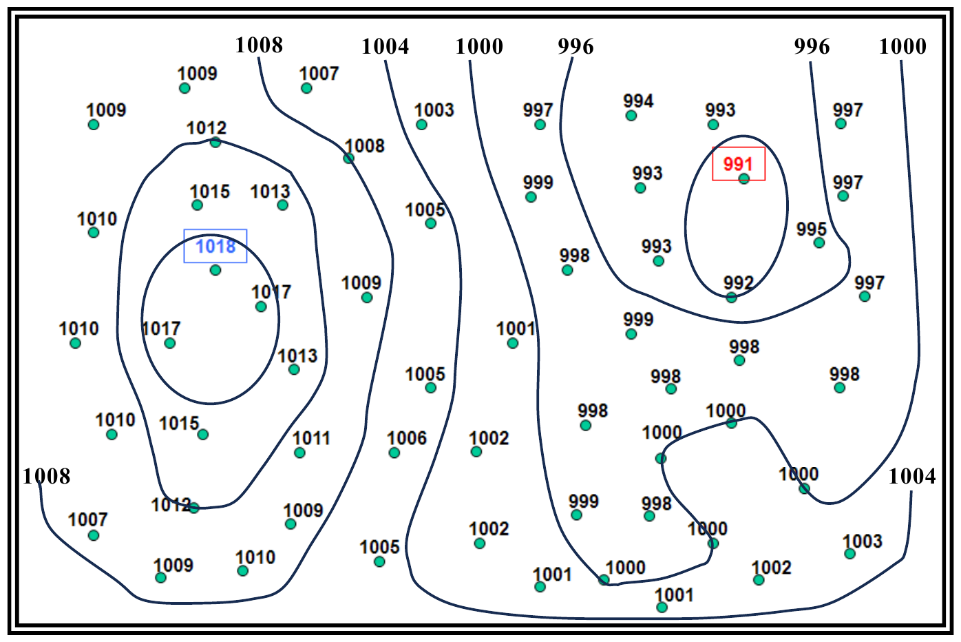 Figure 25-3. Analysis Procedure Step 2: Draw the Isopleths and Extrema