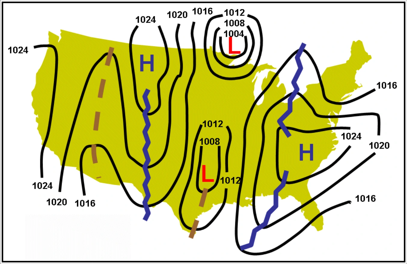 Figure 25-5. Schematic of Surface Chart Pressure Patterns