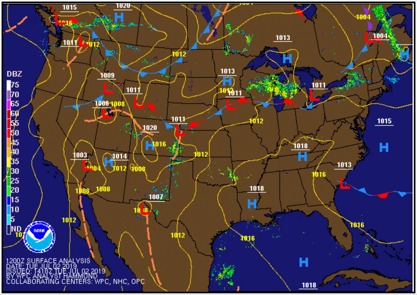 Figure 25-8. Surface Analysis with Radar Composite Example