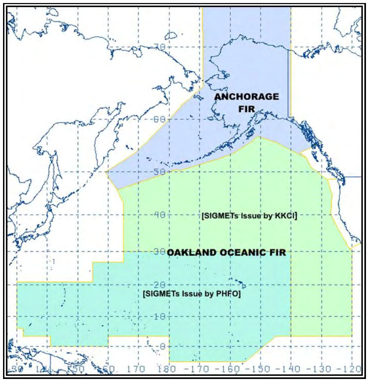 Figure 26-3. SIGMET Areas of Responsibility—Pacific Basin
